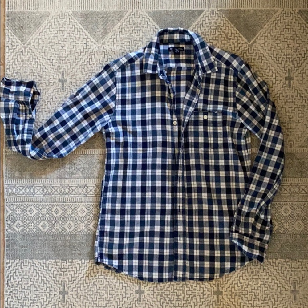 Blue button down flannel
